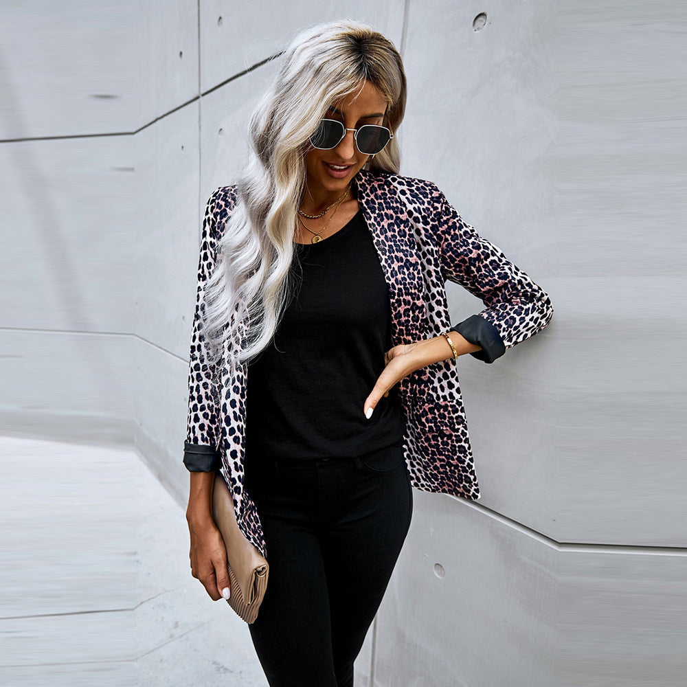 Veronica | Blazer Leopardato con Vestibilità Ampia e Stile Rilassato