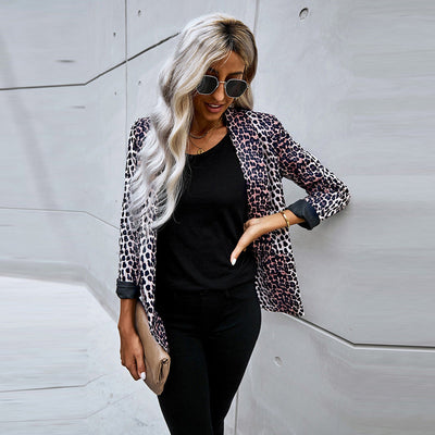 Veronica | Blazer Leopardato con Vestibilità Ampia e Stile Rilassato