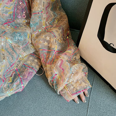 Luna | Giacca Leggera con Paillettes e Maniche a Pipistrello