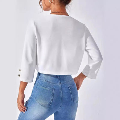 Beatrice | Giacca Bomber Slim Con Bottoni E Maniche 3/4