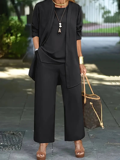 Lucy | Set Elegante 3 Pezzi con Cardigan, Top e Pantaloni per Uno Stile Completo