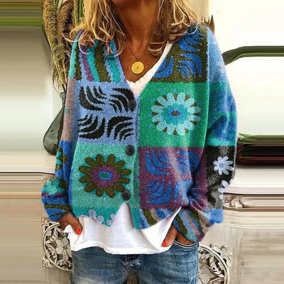 Noemi | Cardigan in Maglia Stampata con Stile Unico e Comfort