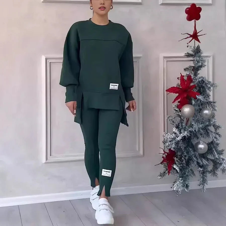 Pia | Completo Donna Felpa Oversize & Leggings in Cotone