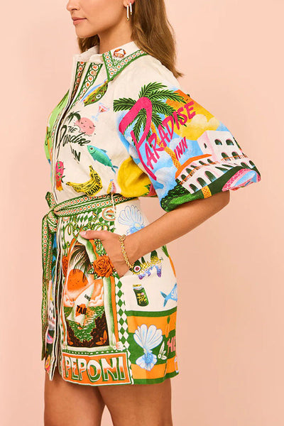 Santina | Mini Abito Camicia Estivo con Stile Fresco e Comodo