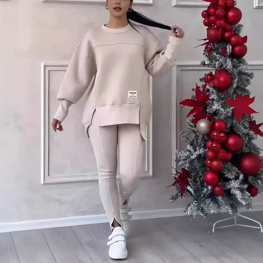 Pia | Completo Donna Felpa Oversize & Leggings in Cotone