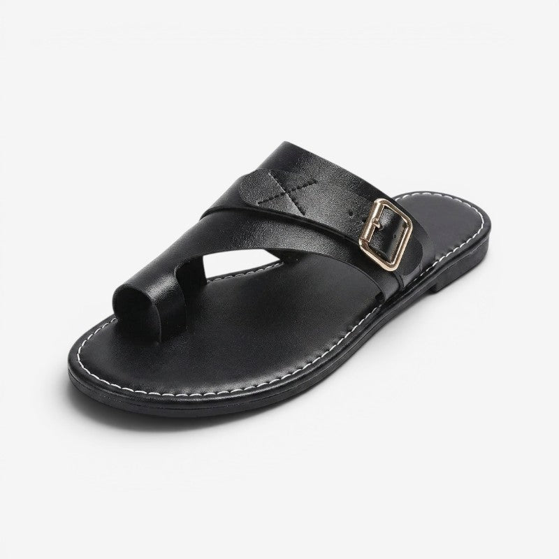 Serena | Sandali Donna Flat con Fibbia Regolabile e Suola Antiscivolo