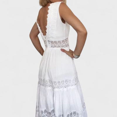 Ninfea | Abito Midi Boho Chic Senza Maniche