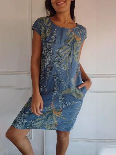 Bertilla | Abito Casual con Stampa Floreale e Tasche Laterali