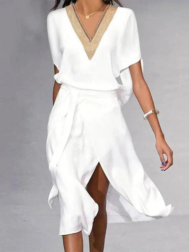 Diana | Abito Bianco Elegante Midi