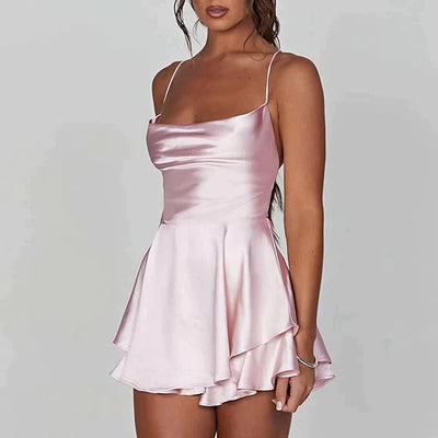 Abito Halter in Satin